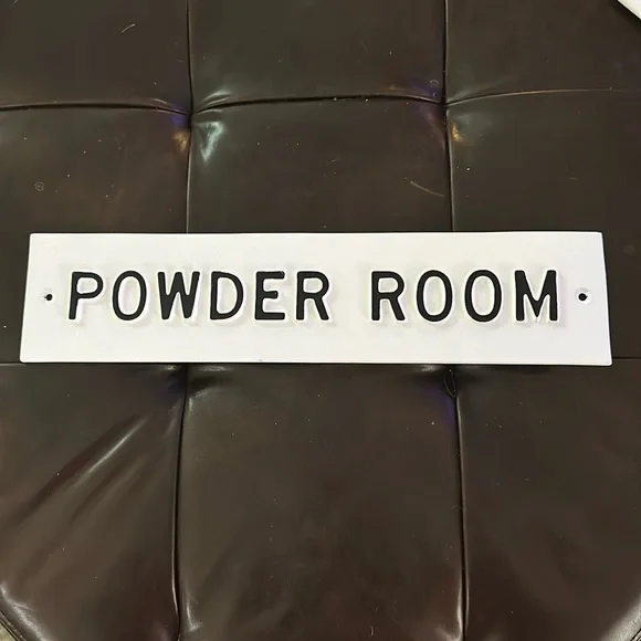 Hearth & Hand farmhouse “Powder Room” sign w/raised lettering & glazed finish - Picture 4 of 10